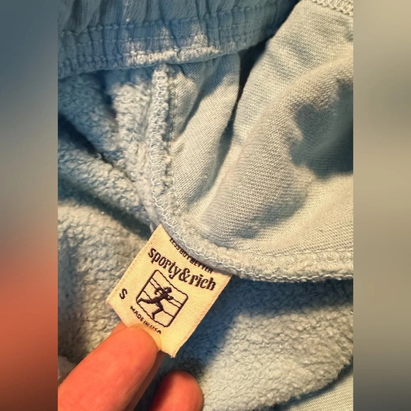 NWOT Sporty & Rich NY Health Club Sweatpants Sky Blue Small - Picture 10 of 11